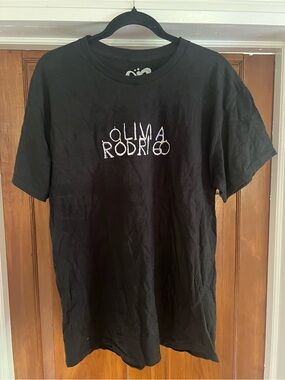 Spencer's Black T‑Shirt with White Embroidered Text